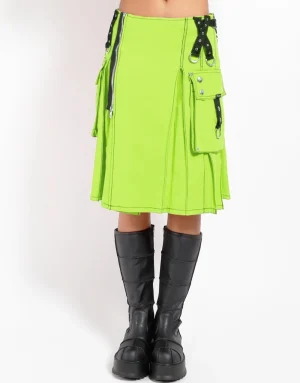 WOMEN SUPER KILT LIME1