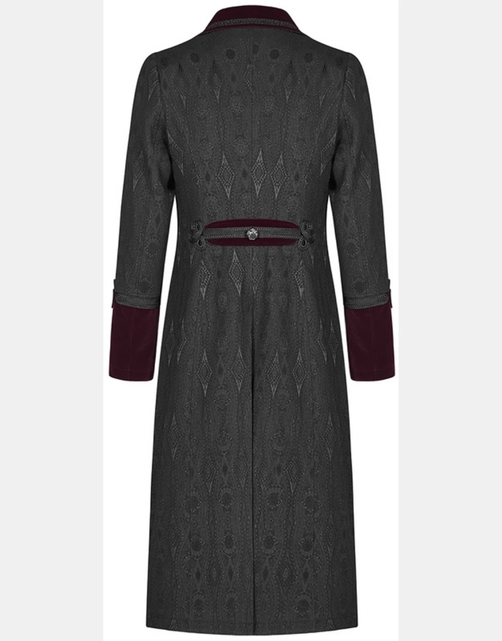 Black & Red Gothic Coat - Imperium Men's by Punk Rave - Image 2