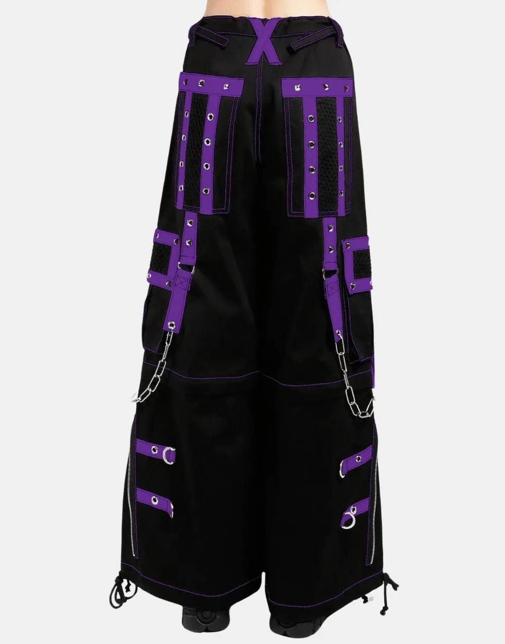 Ladies Fashion Gothic Night Pant Mega Eye Pant Purple Black3
