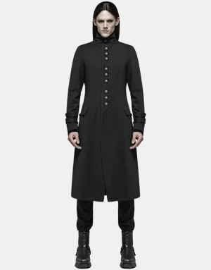 PUNK RAVE BLAKEMORE MENS GOTHIC COAT - BLACK & RED3
