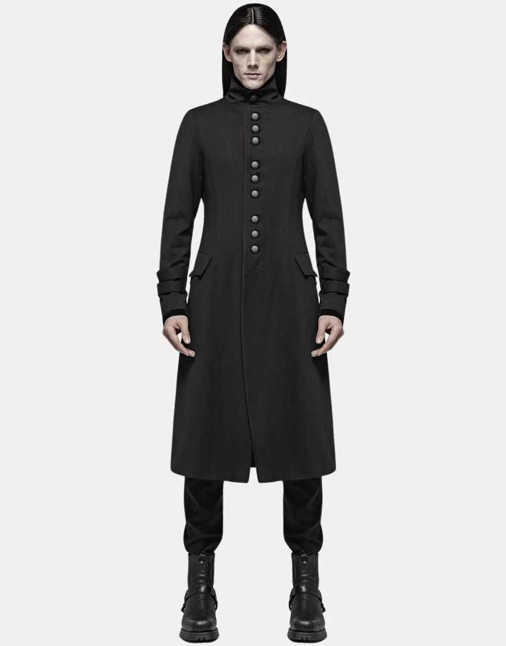 PUNK RAVE BLAKEMORE MENS GOTHIC COAT - BLACK & RED3
