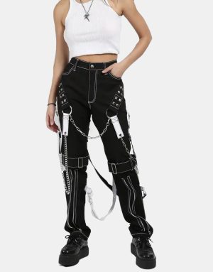 Women Gothic Bondage Raider Tripp Pant Rock Hard Trouser3