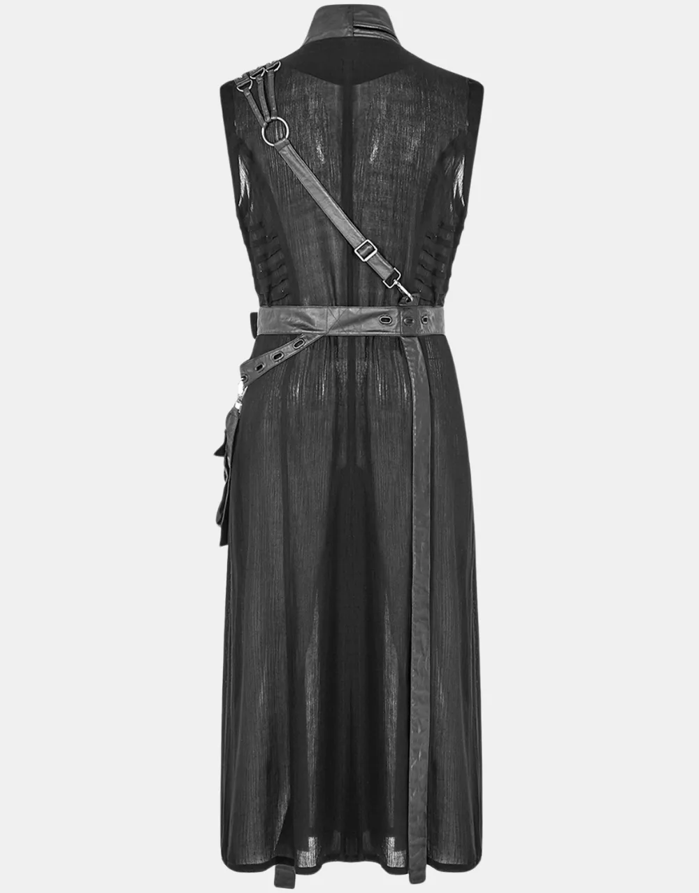 Punk Rave Abaddon Mens Long Dieselpunk Sleeveless Vest Jacket2