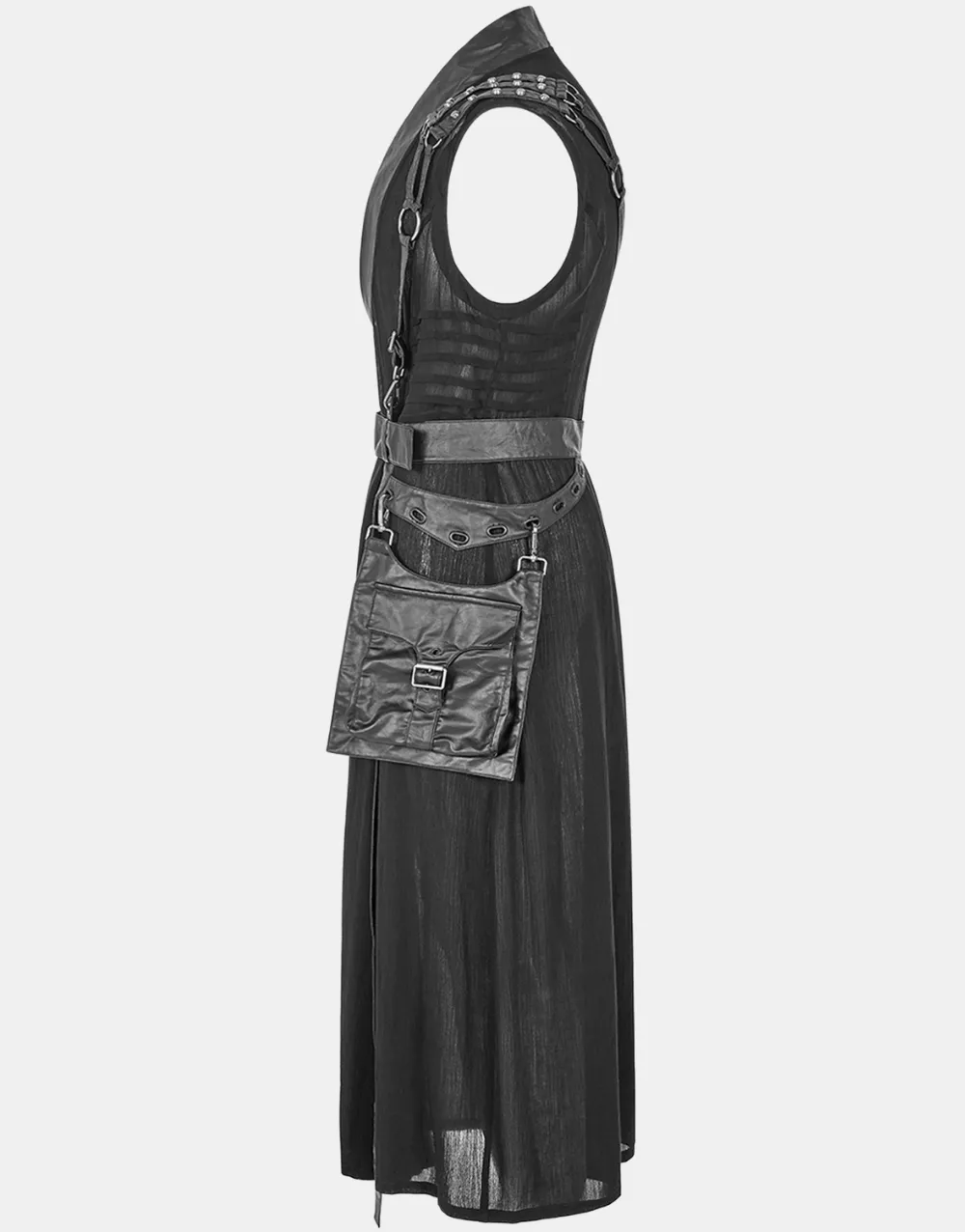 Punk Rave Abaddon Mens Long Dieselpunk Sleeveless Vest Jacket3