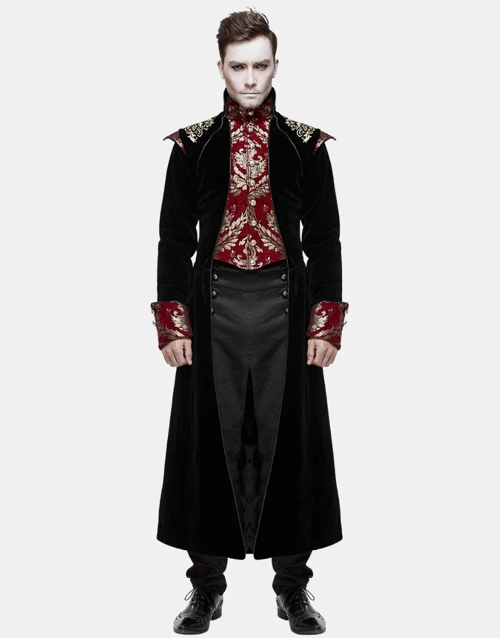 Gothic Women’s Military Officer Trousers Black Red Black Tripp Pants