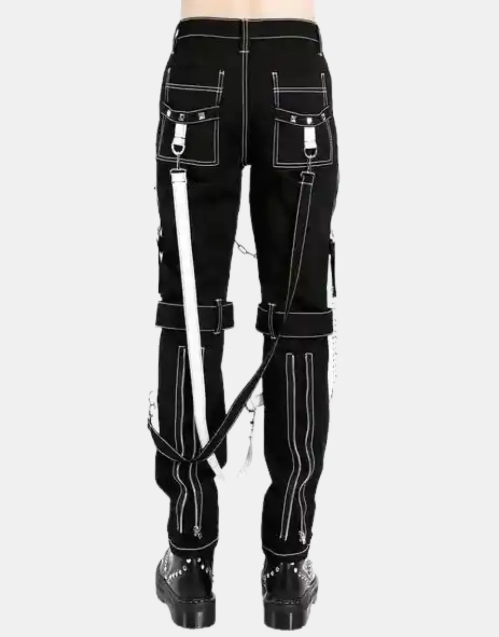 Men’s Gothic Bondage Black White Tripp Pant Rock3
