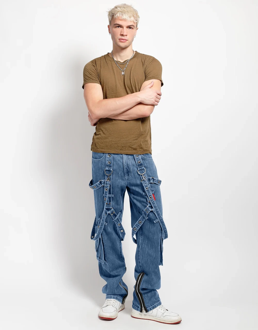 MEN Y-HARNESS PANT LIGHT INDIGO DENIM4