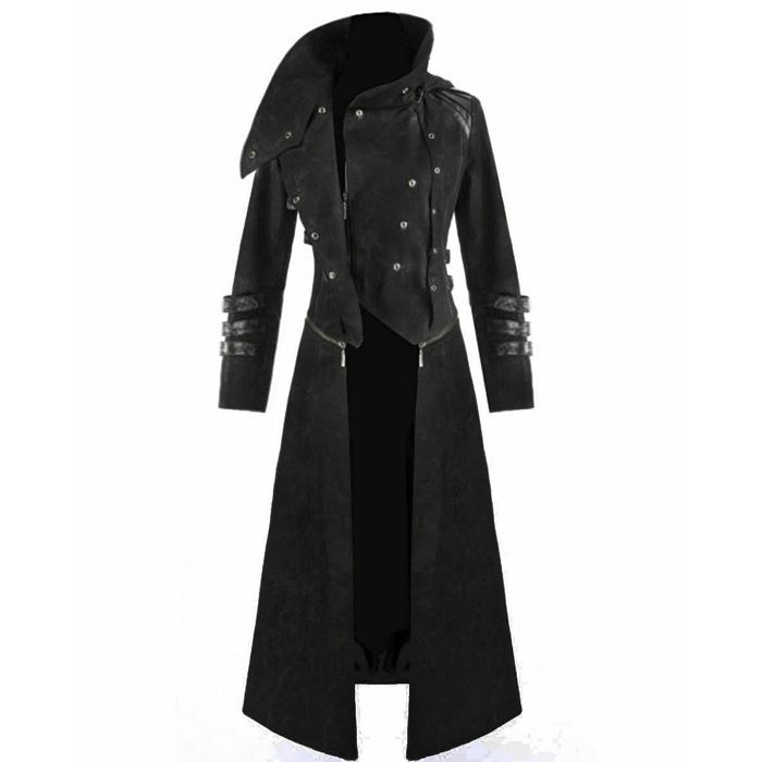 scorpion_mens_black_punisher_hooded_trench_coat_long_jacket_red_black_gothic_steampunk